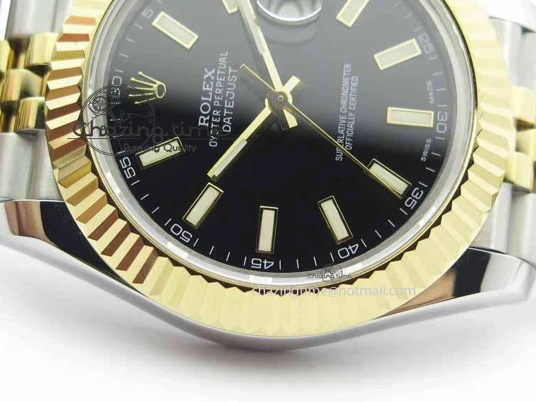 0416 DateJust II 41mm SS YG BP Maker Best Edition Black Dial On Jubilee Bracelet A Lightweight 3670